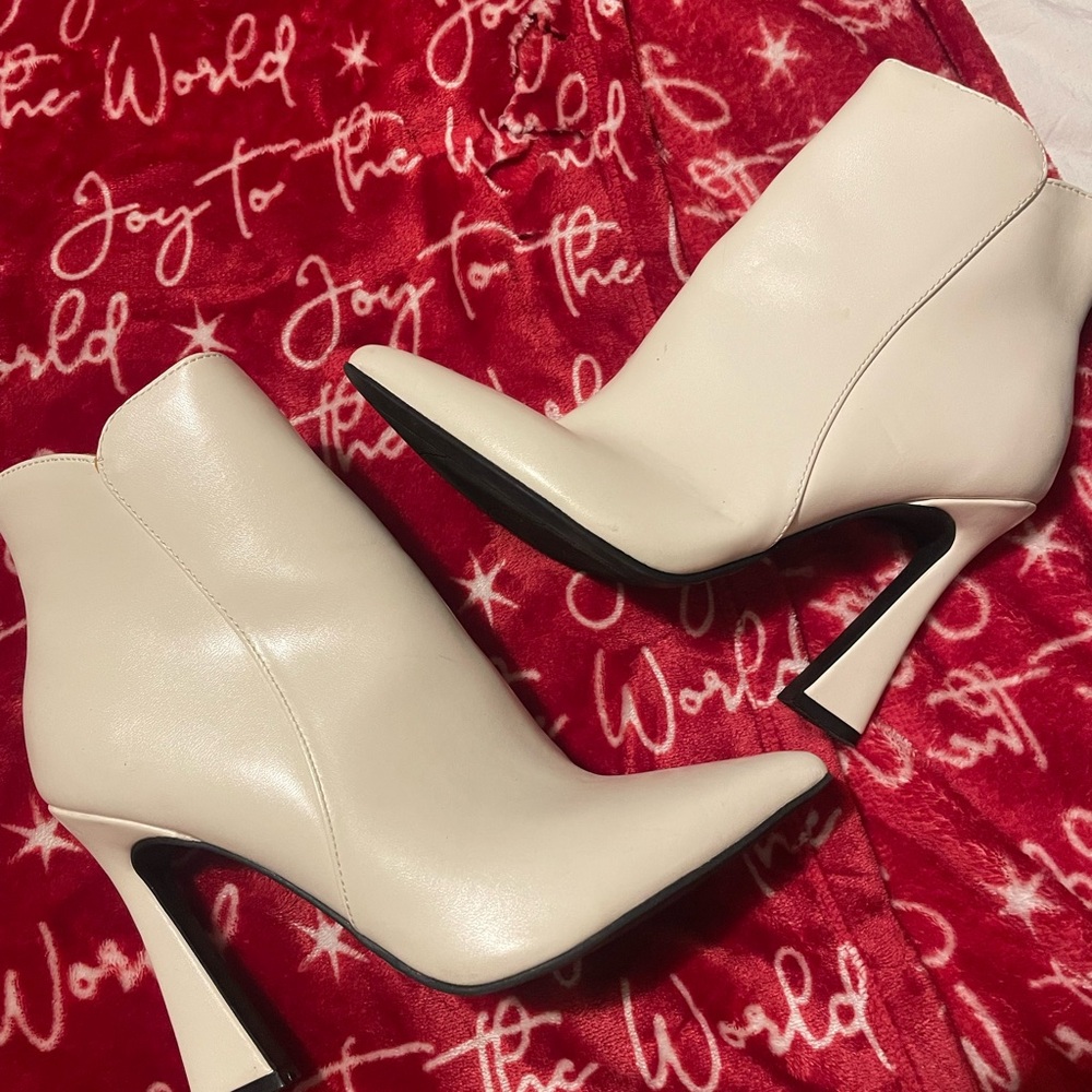 Elegant Cream Ankle Boots